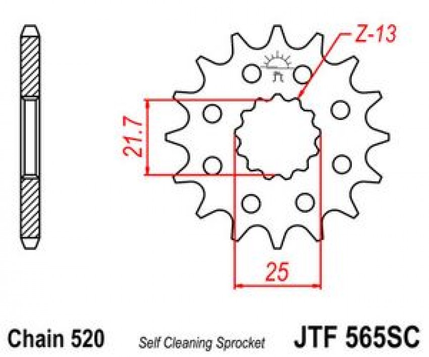 Зірка сталева передня JT JTF565.13SC